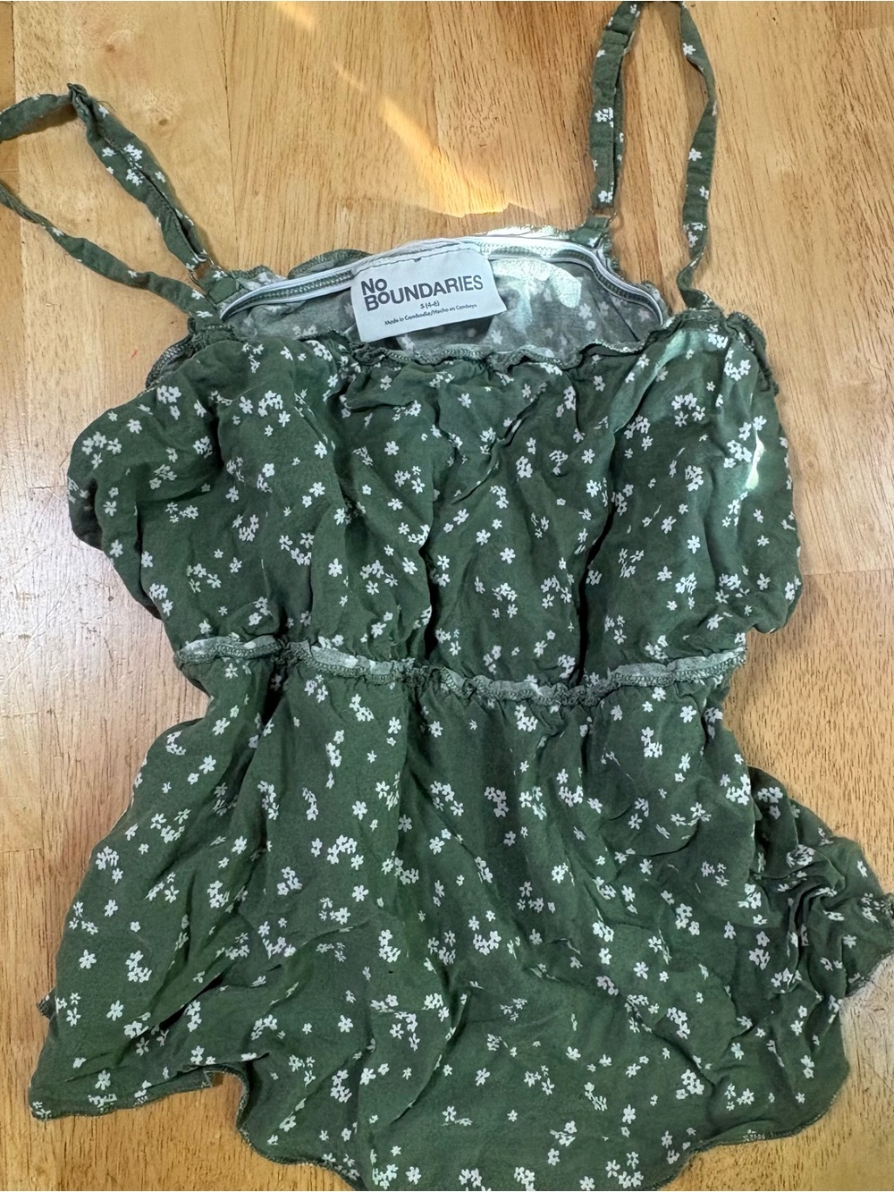 No Boundaries Olive Green Floral Cami